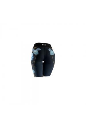 legginsy do kolana blue rose - legginsy
