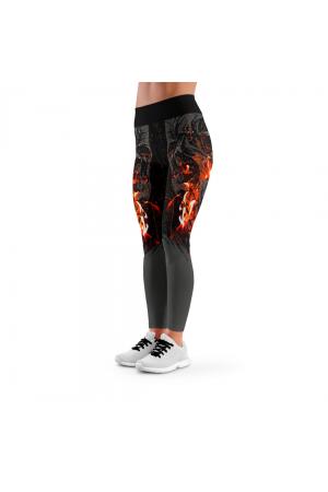 legginsy długie hot skull - legginsy