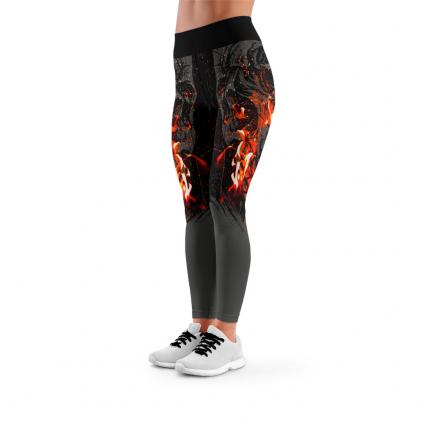 legginsy długie hot skull